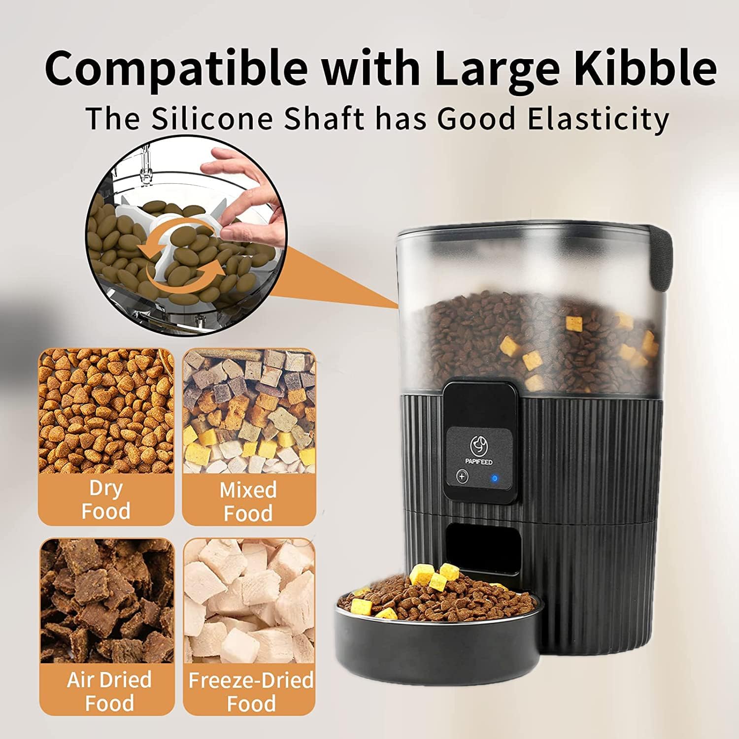 Automatic Cat Feeders with APP: Wifi Pet Dry Food Dispenser Compatible with Alexa & Echo,Smart Timed Auto Cat Feeder with Anti-Bite Power Cord for Cats, Dogs,Up to 10 Meals per Day(15 Cups