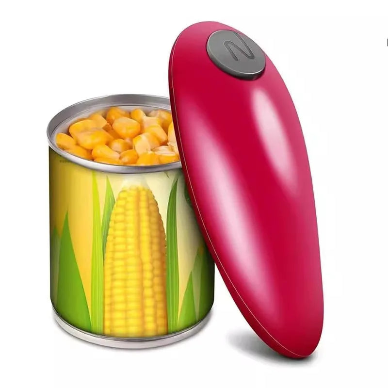 Electric Can Opener Hand Free Automatic Bottle Opener Mini One Touch Battery Operated Smooth Edges Tin Jar Opener Kitchen Tool