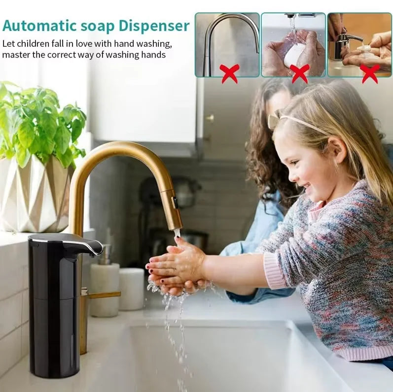 New Soap Dispenser Automatic Touchless Soap Dispenser USB Rechargeable Electric Soap Dispenser 450ML Black Foam Soap Dispen